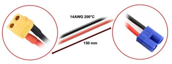 3040051 Ladeadapter XT60(Buchse) -> EC-3 15cm